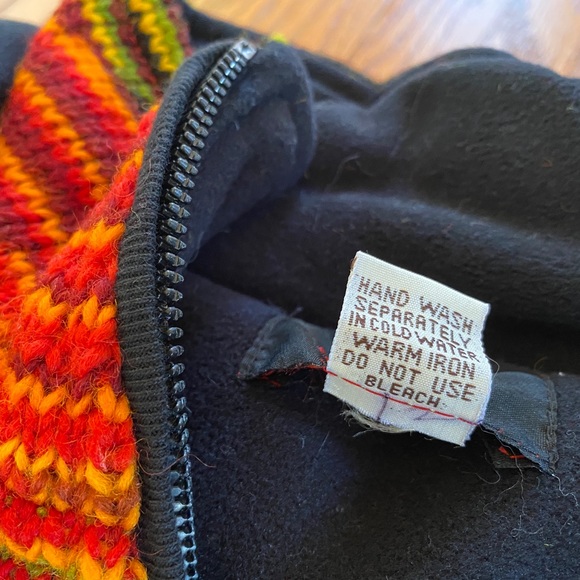 Chunky Wool Rainbow Sweater Jacket from Nepal - Picture 14 of 14